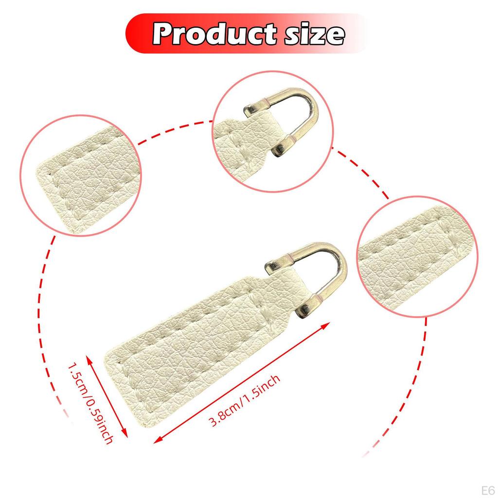 2Pcs Zipper Pulls Artificial Leather Repair Pull Strap Pullers Zip Puller Tag for Jacket Boot