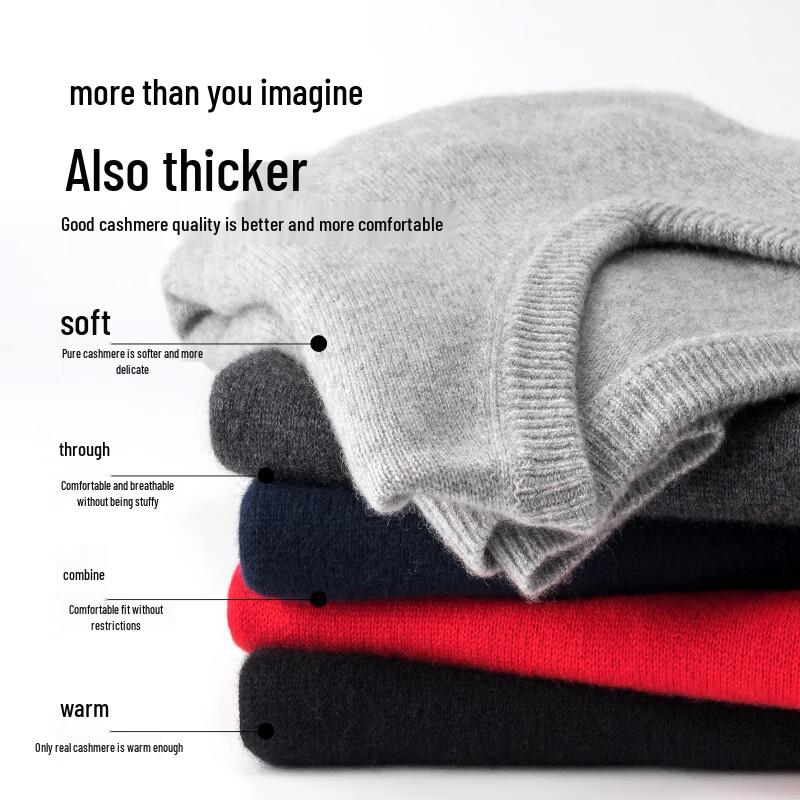 Hengyuanxiang Men's Pure Cashmere V-neck Vest