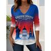Vintage US Flag 250th anniversary Pattern Women's T-shirt Summer