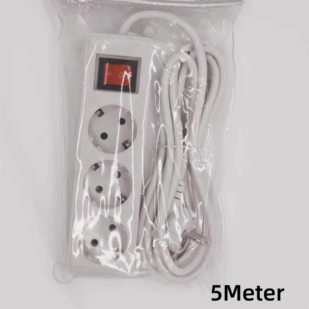 2/3/5Meters Cord EU Power Strip with ON/OFF Switch Power Converter Flat Adapter  European Standard