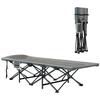 Klappliege Campingbett mit Matratze, Kissen, Seitentasche 187 x 67 x 37 cm Gästebett bis 150 kg Grau