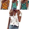 Stylish Women's V Neck Ruffle Short Sleeve T Shirt With Fashionable Daisy Print