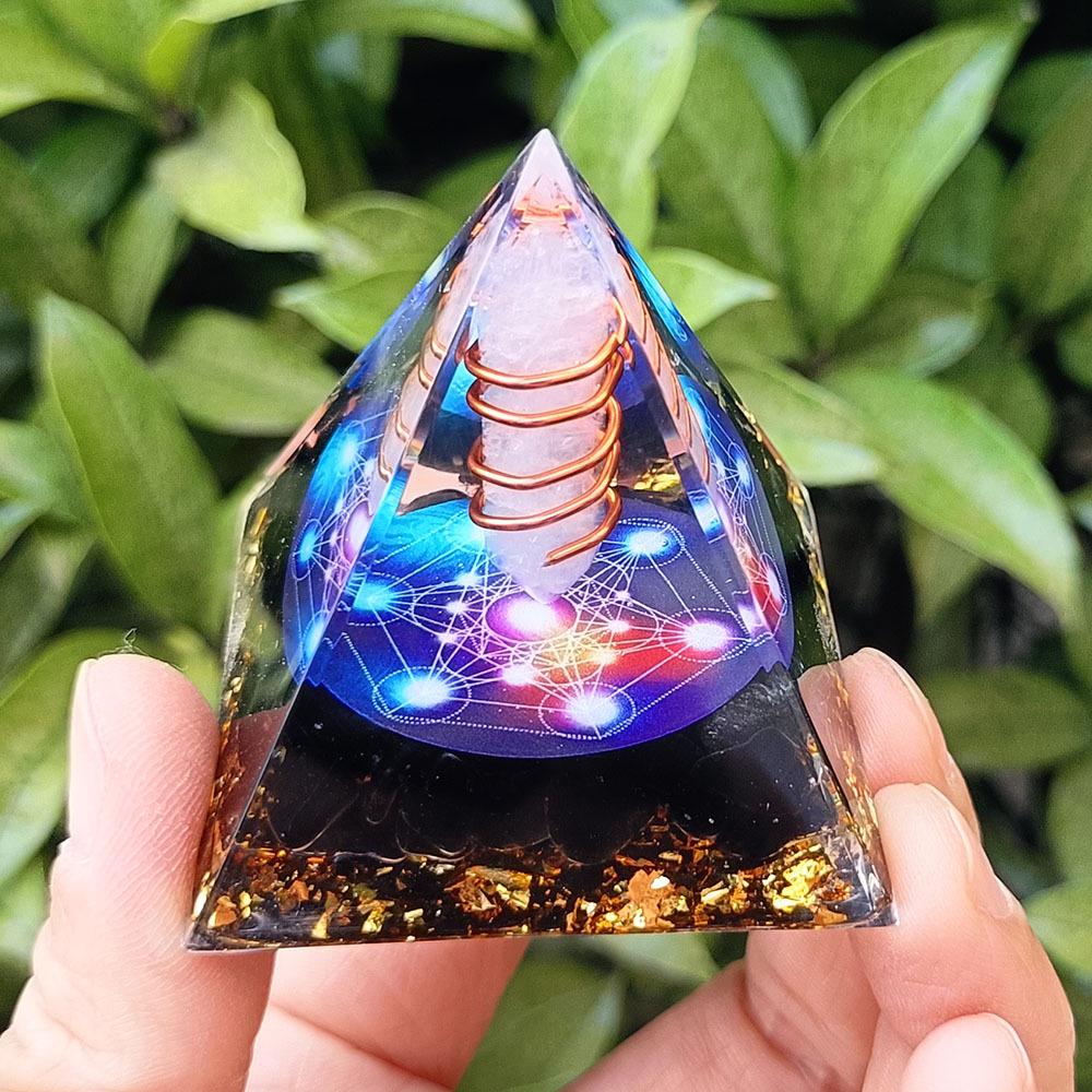 Crystal Gravel Pyramid Resin Ornament: Home & Office Decoration Gift