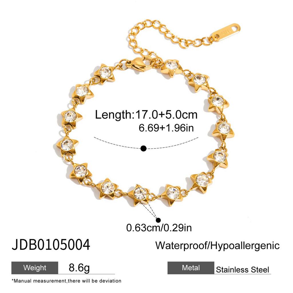 European and American Stainless Steel Zircon Bracelet Jewelry Does Not Fade 18k Titanium Steel