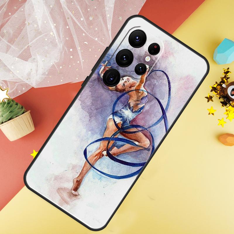 Gymnastics Oil Painting Phone Case For Samsung Galaxy S25 S26 Ultra S21 S20 S22 S23 Ultra S10 Plus S24 FE Cover Coque