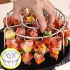 Stainless Steel Skewers Stand Air Fryer Barbecue Stick Kitchen BBQ Skewer Grill with Needle Multifunction Oven Dehydration Rack