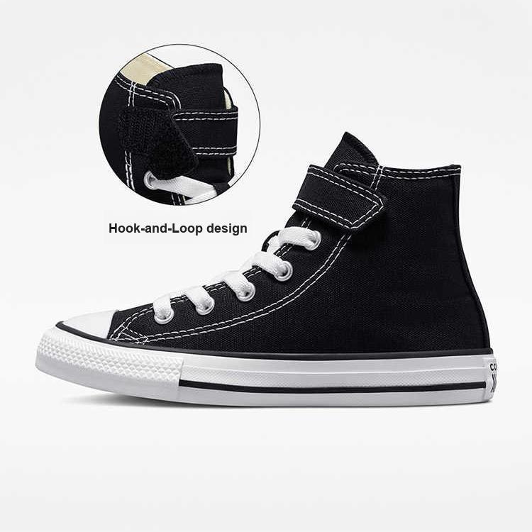 Converse Chuck Taylor All Star 1V Comfortable Versatile High Top Kids Canvas Shoes Kids Sneakers Black White 372883C