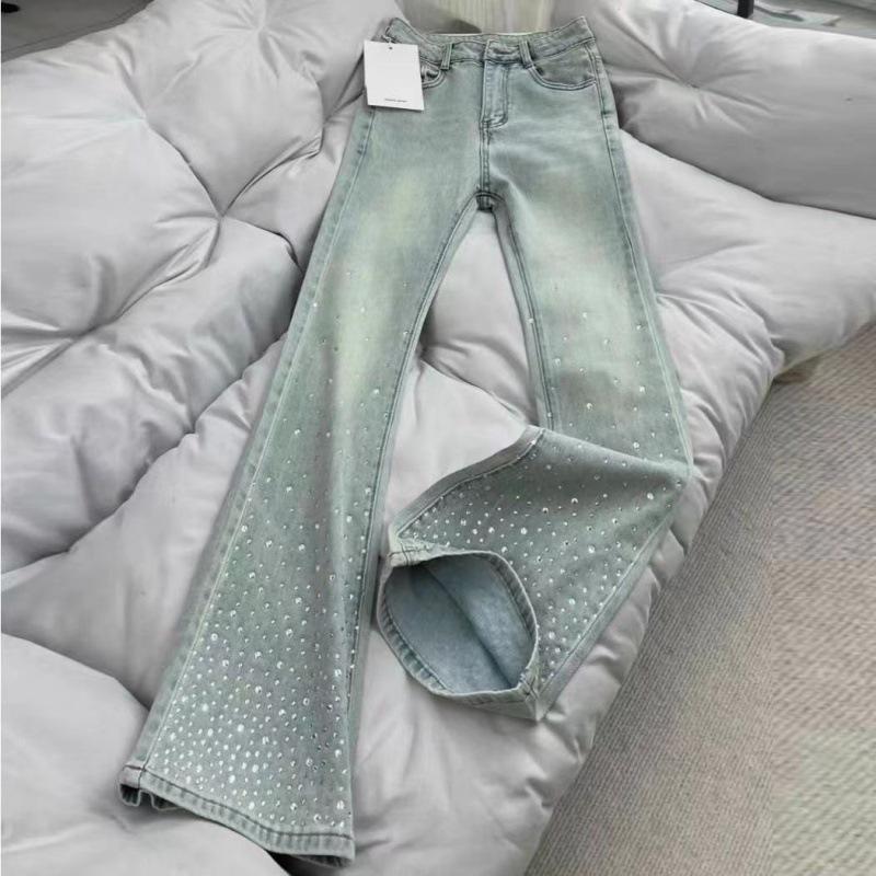 2025 Damen Hellblaue High Waist Micro Flare Jeans - Schlankmachender & Vielseitiger Retro-Trend.