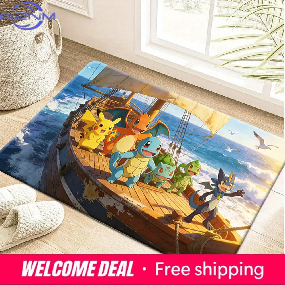 Pokemon Sailboat Adventure Print Doormat Non-Slip Absorbent Floor Mat for Indoor Entrance Home Decor 40x60cm