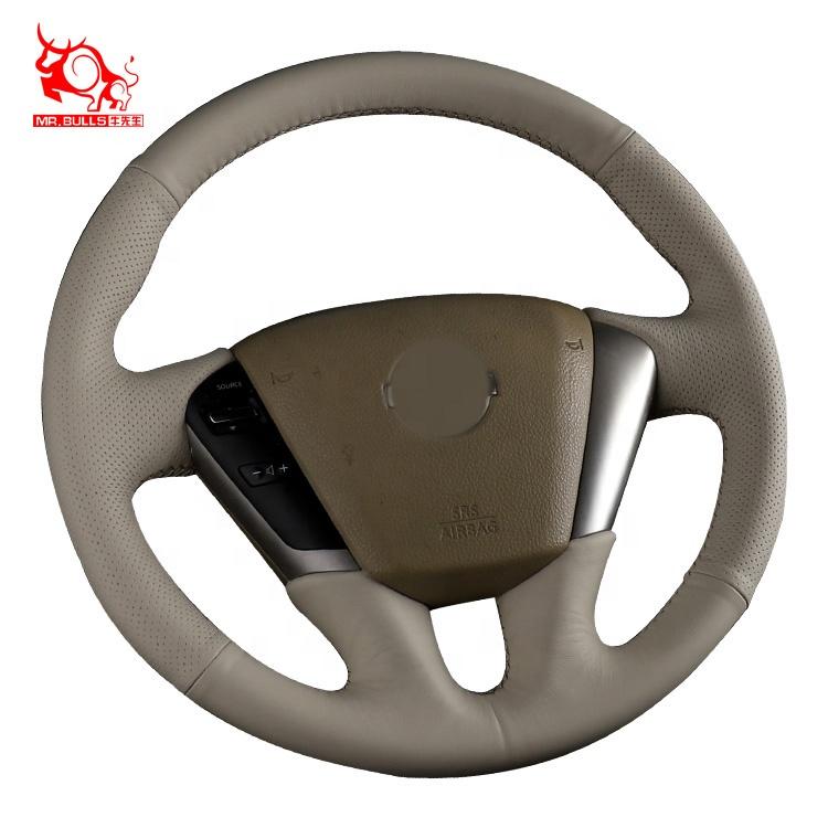 Car Accessories Interior Light Grey Leather Steering Wheel Cover for Nissan Murano Quest 2009 2011 2012 2013