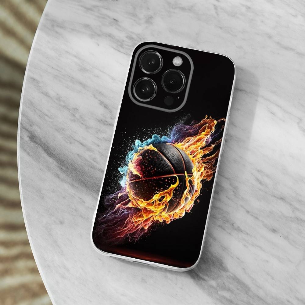 Sports Equipment Basketball Phone Case For iPhone,14,13,XR,SE,12,15,Pro,Max,Plus,11,17,16,X,XS,Mini Transparent Soft Cover