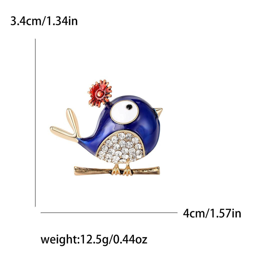 Cute Enamel Bird Brooches for Women Unisex Rhinestone Animal Pins Event Funny Luxury Gifts Friends Clothes Decoration