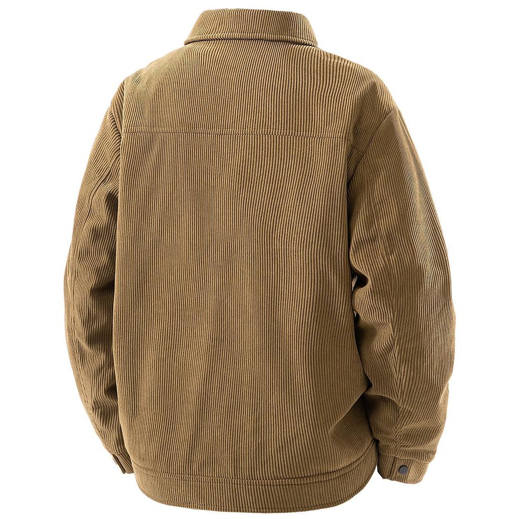Striped Winter Fleece Man Jacket Vitage Thicken Turn Down Collar Male Coat Single-breasted Long Sleeve Men Outerwear