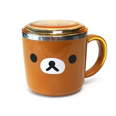 Rilakkuma Face Lid Stainless Steel Cup, Mixed Colors, 1 Piece, Popular Korean Parenting Items