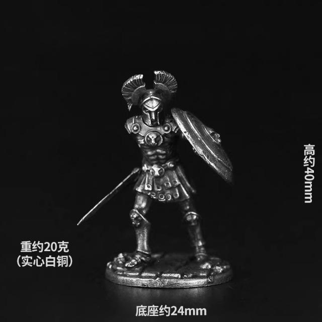 Metal Military Ancient Greek Warrior Soldier Model Action Figures Toys Board Game Pieces Miniature Ornament Accessories Desktop