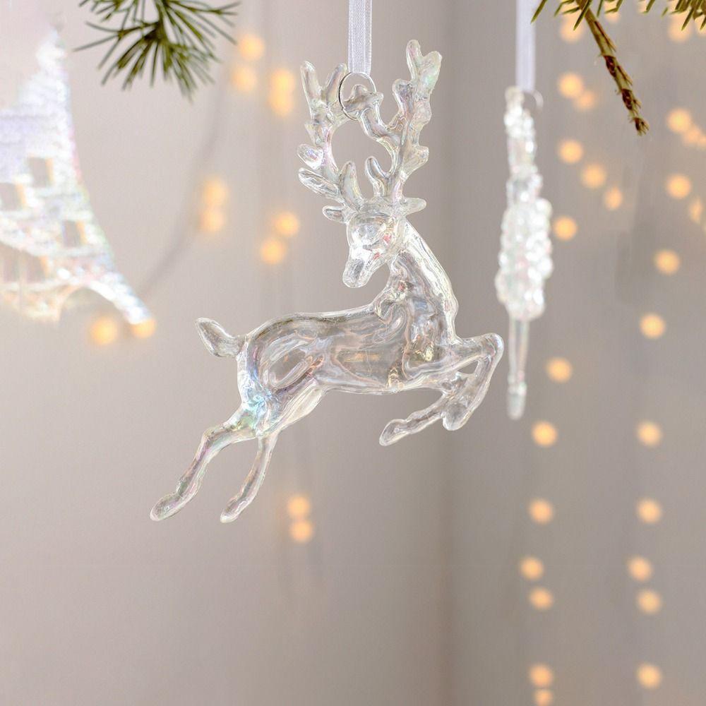 Colorful Christmas Tree Acrylic Pendant Plastic Ice Crystal Pendant New Year