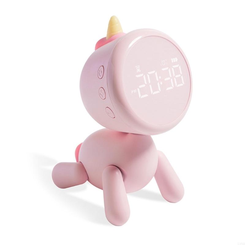Многофункциональные часы Будильник USB-зарядка Ночник Практичный розовый