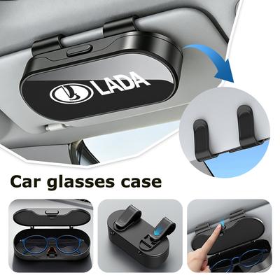 Multifunctional Car Sunglasses Case Glasses Clip Storage Accessories For Lada Samara Niva Vesta Granta Riva Priora 4x4 Urban