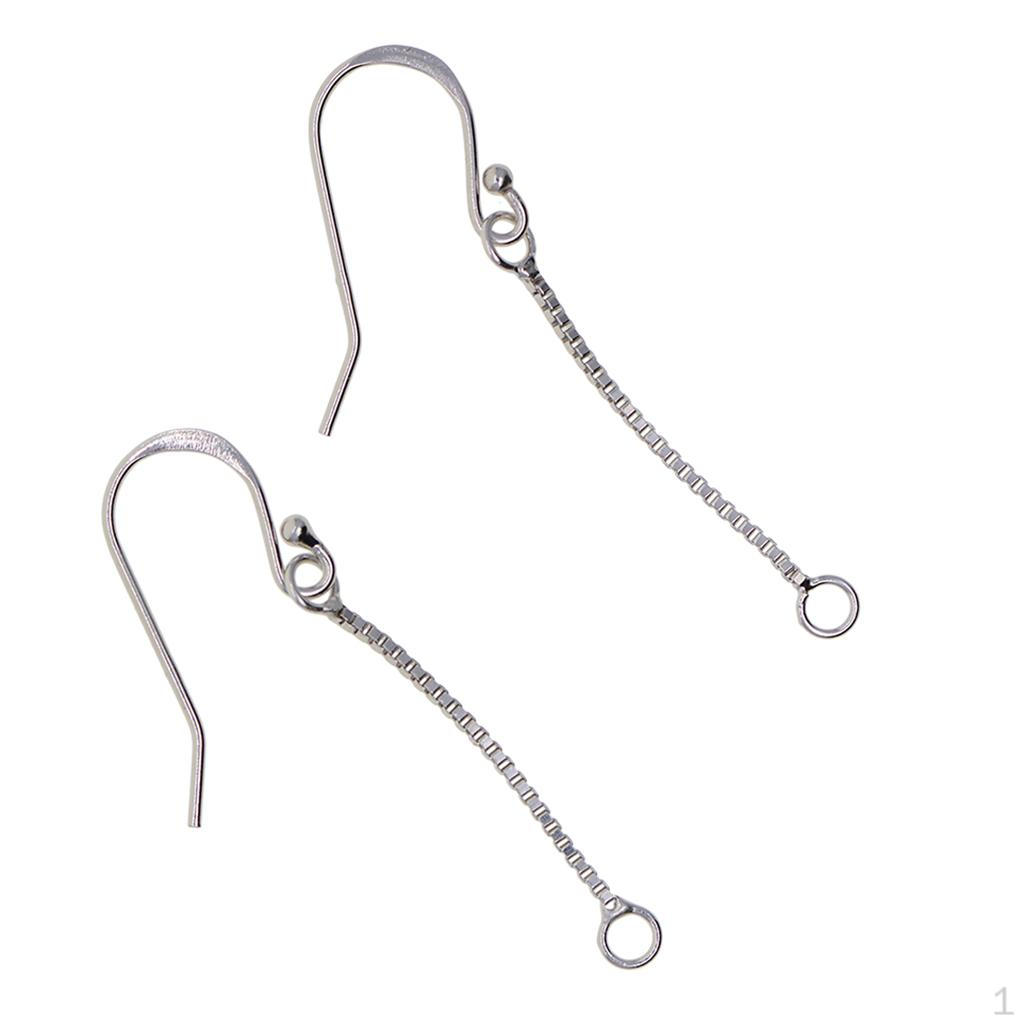 1 пара сережек из стерлингового серебра 925 пробы, крючок, швенза с цепочкой White gold D