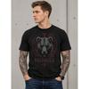 Herren schwarzes Kurzarm-Rundhals-T-Shirt mit Valhalla-Bären-Grafik, weiches Baumwollgefühl, lockere Passform für Freizeit-Alltagskleidung oder Trainingseinheiten