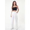 Woman White High Waist Palazzo Pants