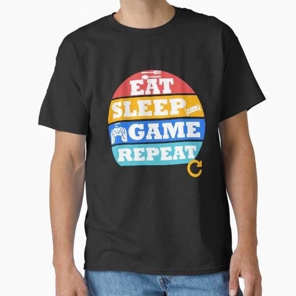 Eat Sleep Game Repeat Classic Tshirt Made In Usaaus Tshirt S2xl S