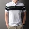 Firstview Men's Casual Striped Short Sleeve Polo Shirt