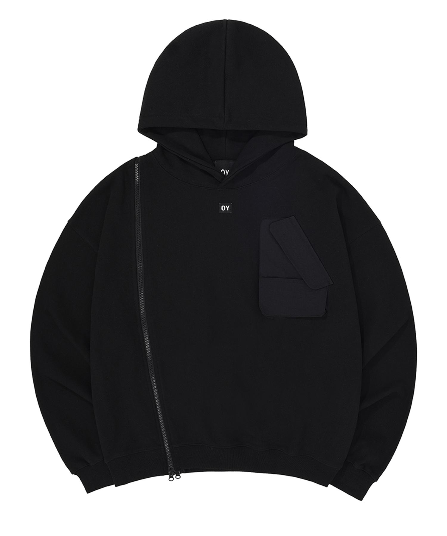 Oy Pocket Zipper Hoodie - Black Black/1Size