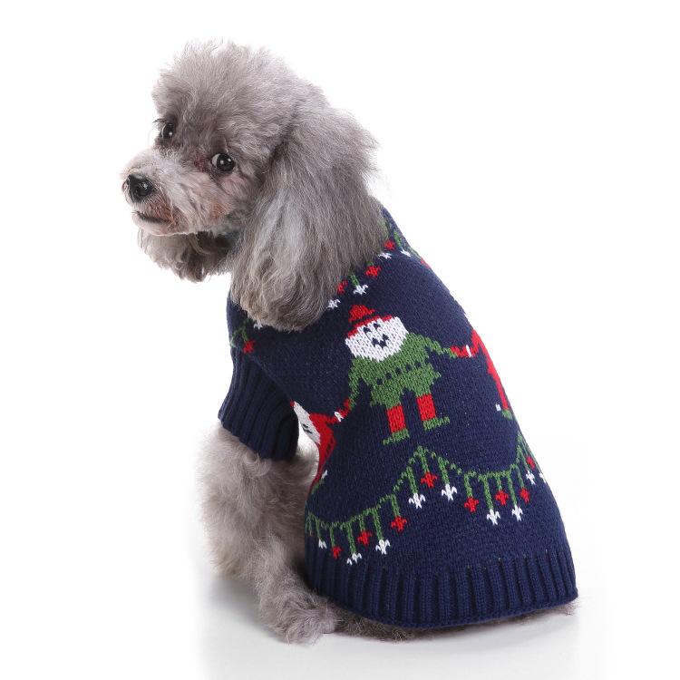 Autumn/Winter High Neck Christmas Dog Sweater - Warm Knitwear for Pets