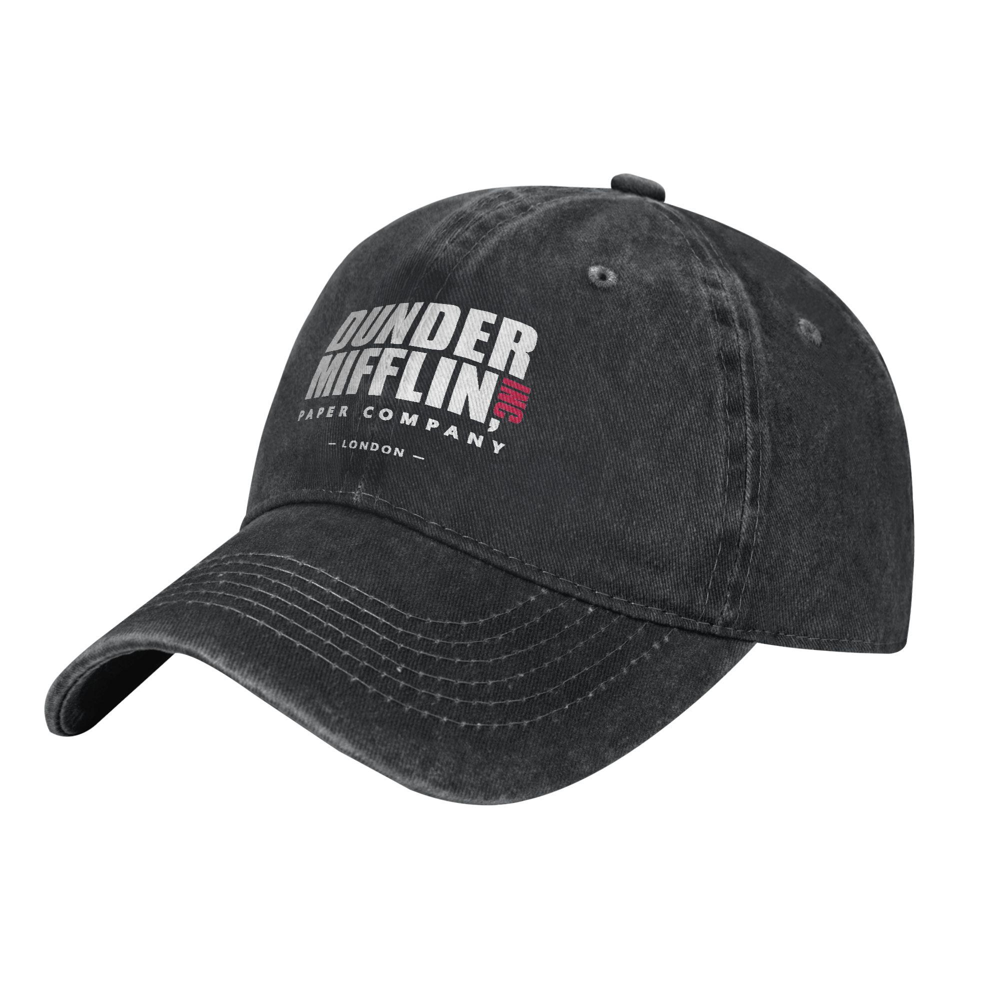 Dunder Mifflin London Classic Unisex Women Baseball Cap Distressed Denim Washed Hats Cap Classic Outdoor Workouts Gift Sun Cap One Size