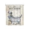 Bathroom Curtain with Bone Figure Bath Scene 70.8 X 70.8 Inch Polyester Shower Panel for Guest Bath Area Home Use