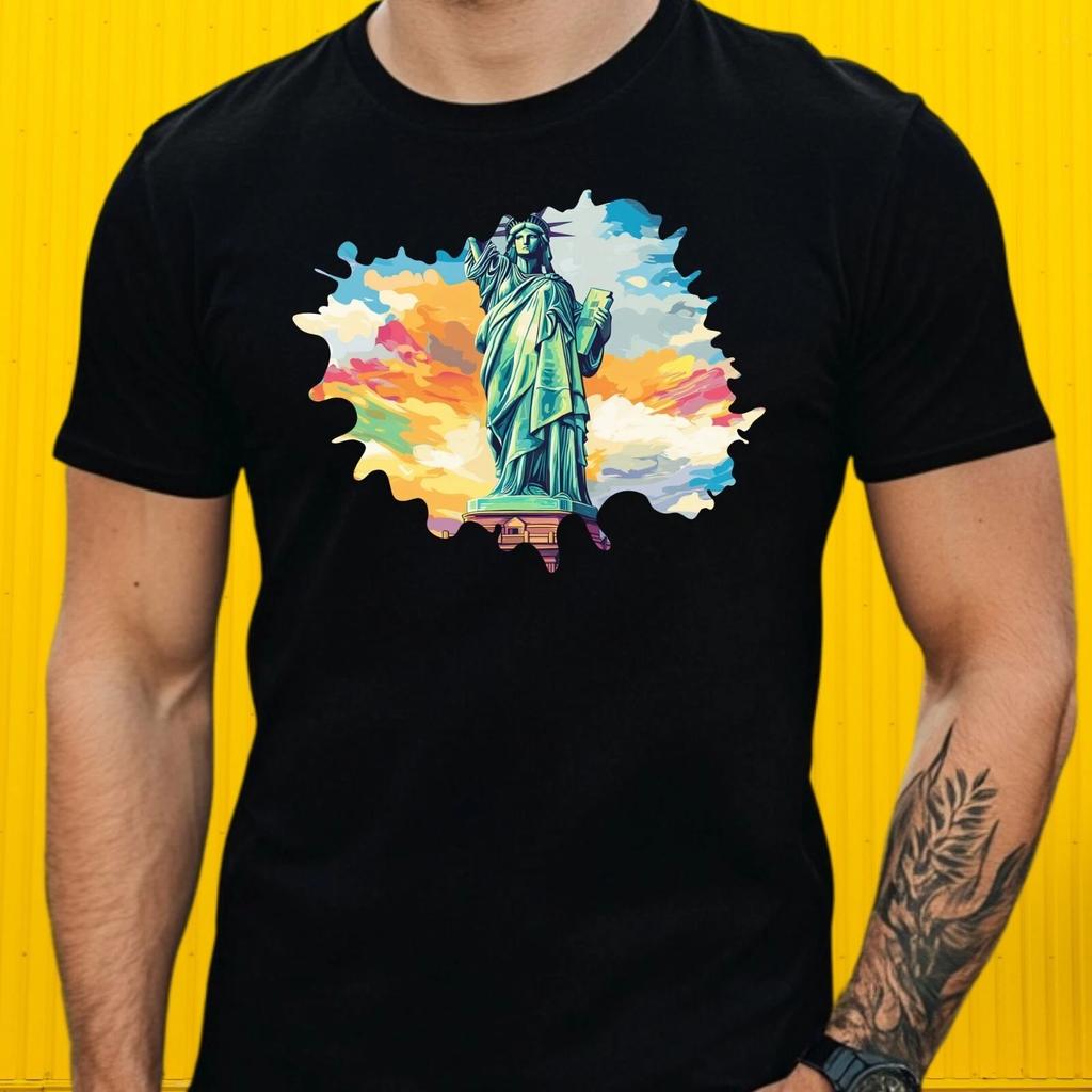 T-Shirt Herren Freiheitsstatue Motiv Baumwolle Größe S bis 5XL