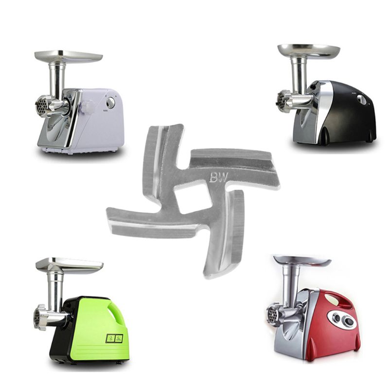 Set da 3 pezzi Coltello Tritacarne Lama a Croce Acciaio Inossidabile Antiruggine 4 Lame Foro Quadrato Parti Accessori Tritacarne