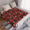 Christmas Red Green Buffalo Plaid Check Flannel Throw Blanket,Xmas Snowflake Birthday Gifts,Winter Holiday Soft Blankets for Bed