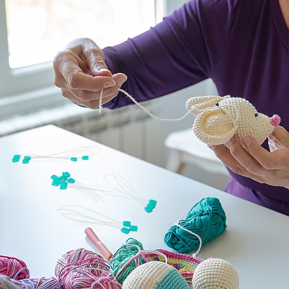 WEBEEDY 30 PCS Long Needle Threaders for Beginners 3 Szies Reusable Embroidery Floss Punch Needle Threader Quick Needle Threaders Tool for Punch