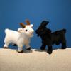 18cm Ranch Animal Series Soft Cute Simulation Black White Goat Mountain Lifelike Plush Pendant Toys Doll Children Halloween Gift