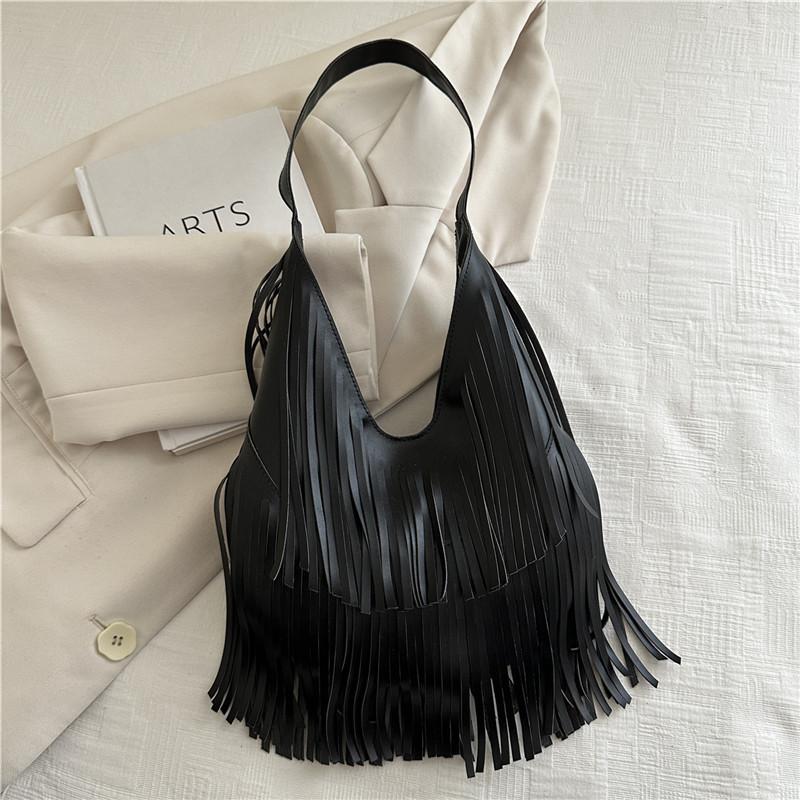 2025 Spring and Summer New Products, European and American Fashion Fringed Bags, Casual Versatile Tote Bags, Women's Large-capacity Underarm Shoulder 