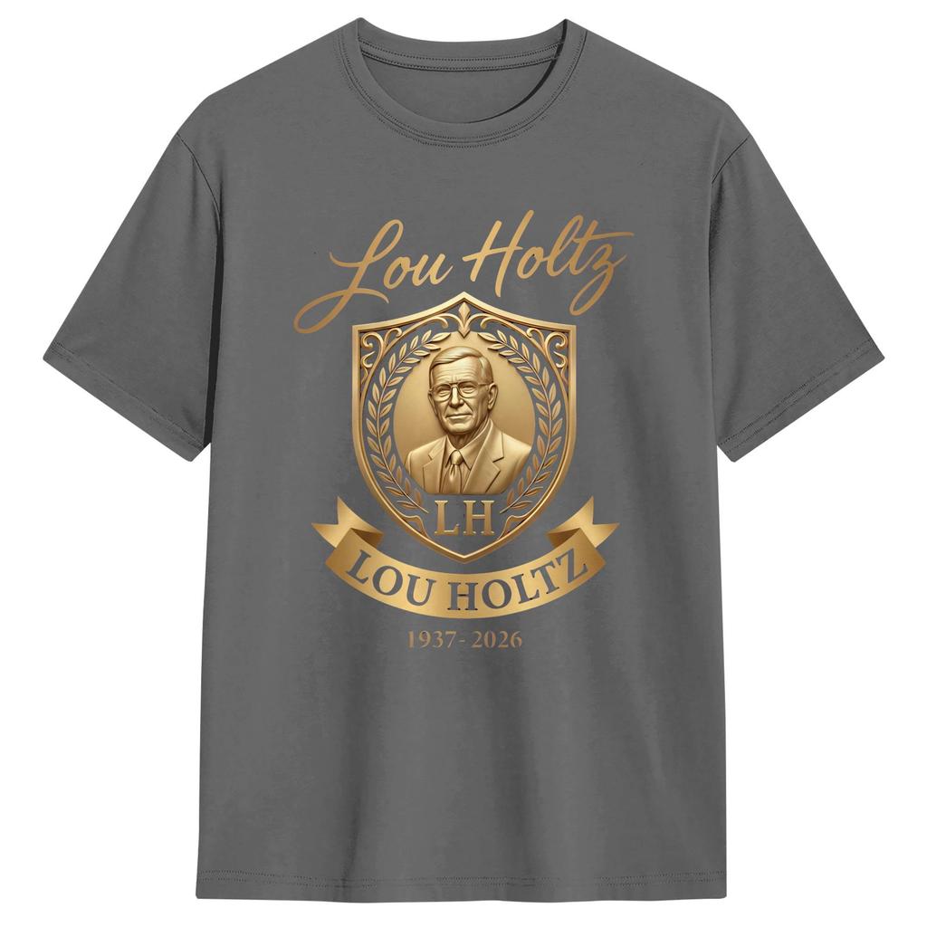 Vintage TShirt Beach Lou Holtz Logo Popular T Shirts 100 Cotton Tee Shirt for Men Y2K Casual Custom DIY Short Sleeve Tees