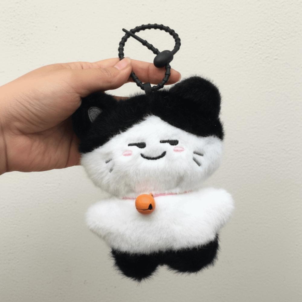 Bell Cat Doll Pendant Stuffed Cat Plush Pendant Cute Cat Plush Toy Keychain  Home Decor