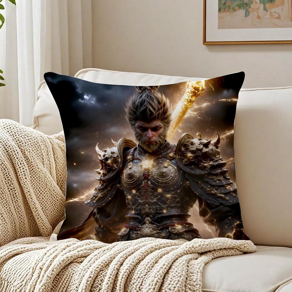 Epic Mythical Chinese Movie BBlack Myth Wukong Cushion Cover Pillowcase Antidustmite living Room Sofa Decor Cushion Room