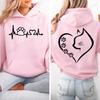 Retro Fashion Cat Heart Printed Hoodie Y2k Street Clothing Cat Lover Men and Women Loose Casual Hooded Sportswear K Pop Clothes