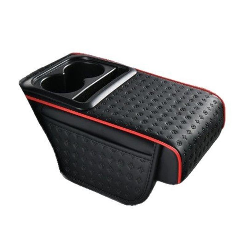Leather Car Center Console Cover Comfort Armrest Pad Easy Installation Storage Box for Driving Fatigue Reduction 1
