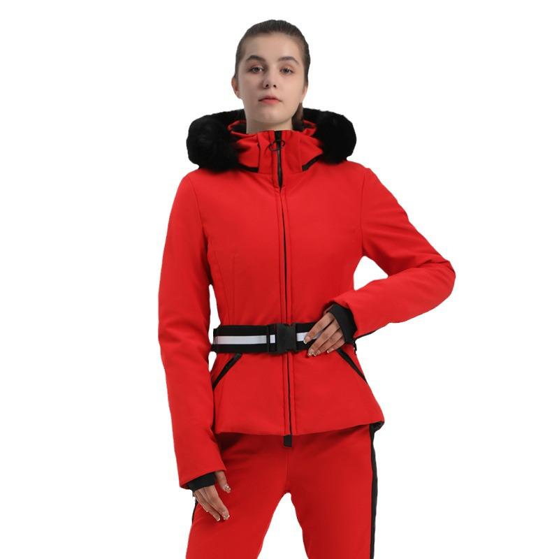 Women's Extreme Cold Double Board Ski Suit: Windproof, Down-Insulated, Warm Ski Jacket