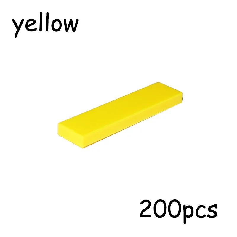 Non-Toxic 200Pcs Size 1X4 Bricks Flat Tile Moc Assemble Particles 2431 Smooth 1*4 Building Blocks Diy Educational Creative Toy For Kids