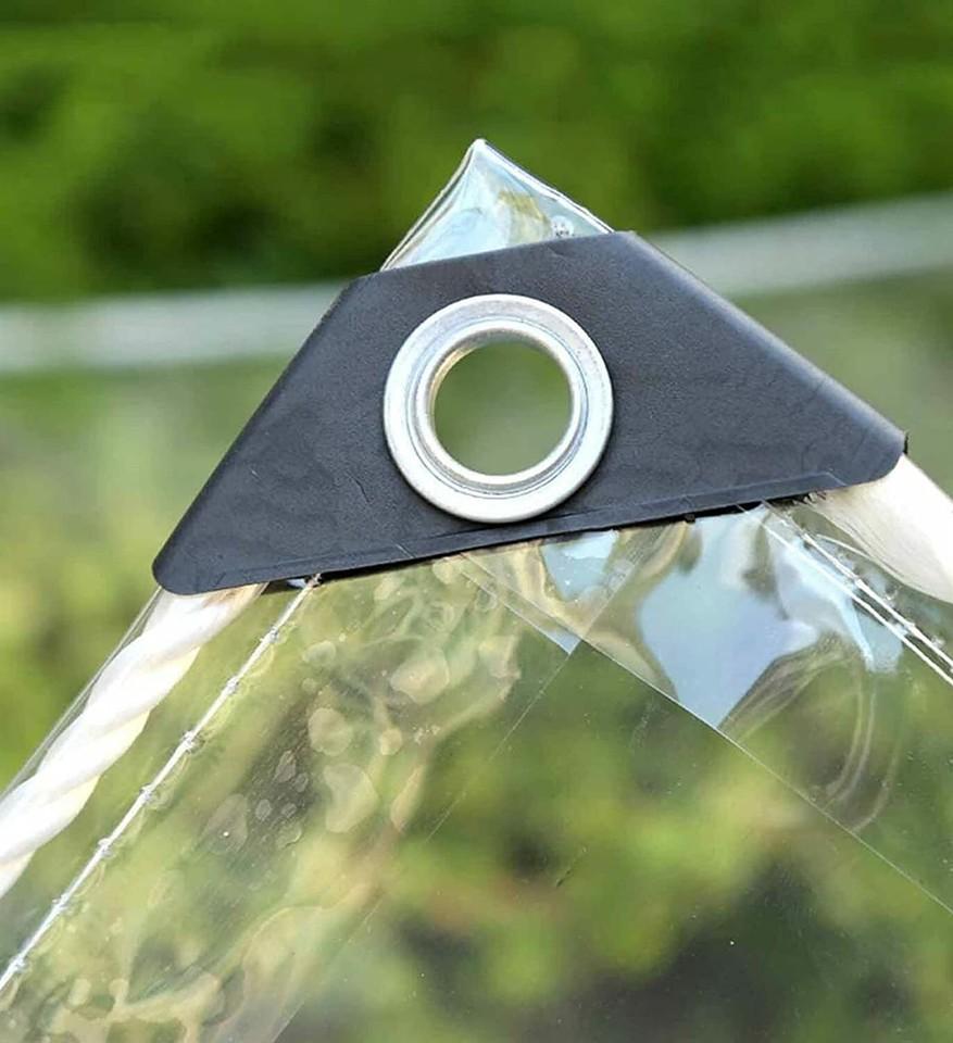 Clear Vinyl Tarp Waterproof PVC Tarpaulin, Transparent Poly Cover for Outdoor, Awning, Canopy, Patio Enclosure