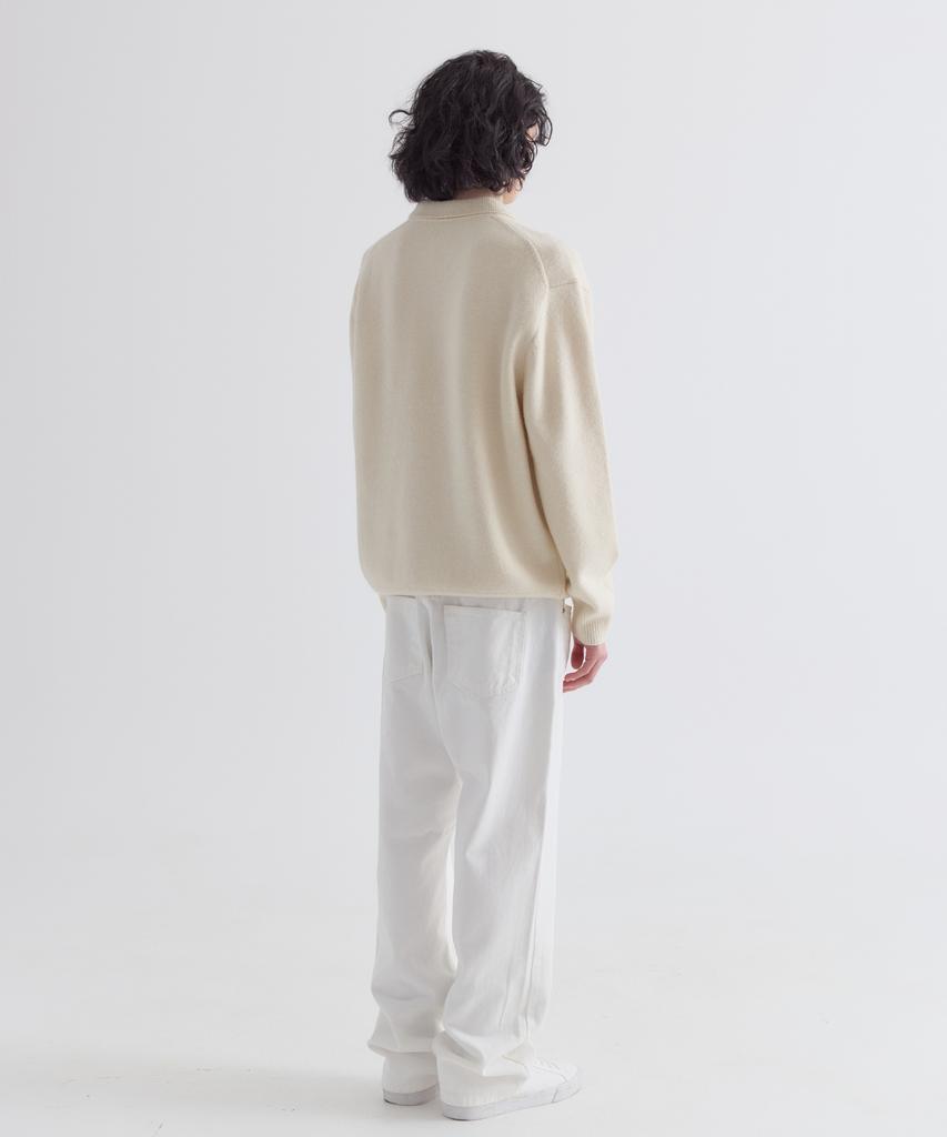 EZIO Natural Button Collar Knit_Ivory