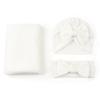 Soft Fabric Infant Swaddle Blanket Solid Color Baby Receiving Blanket  Home Swaddling