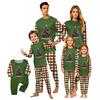 Christmas-print long-sleeve and long-pant matching family loungewear set
