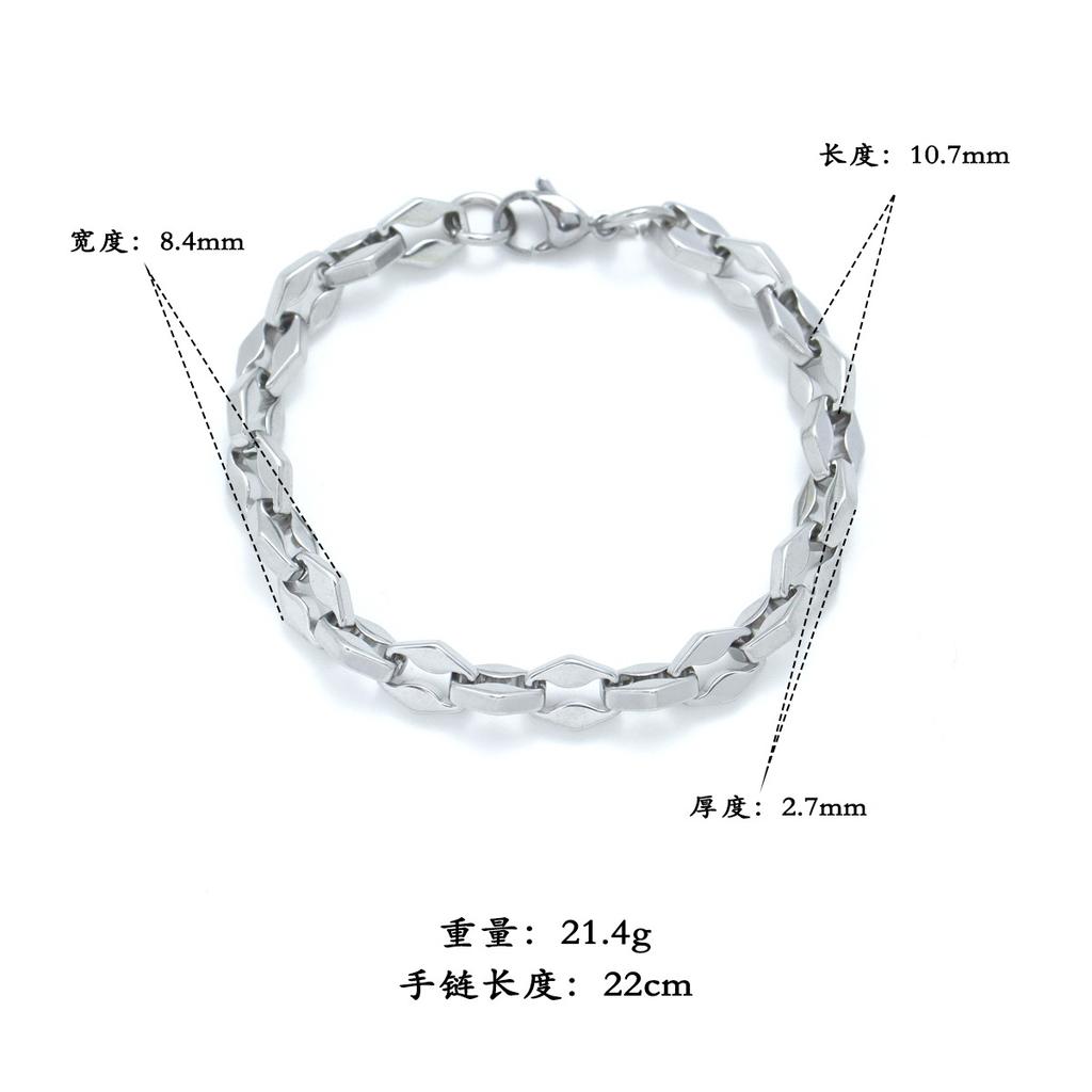 Titanium Steel Bracelet Wind Fashion Stainless Steel Men'S Bracelet Versatile Metal Hand Jewelry