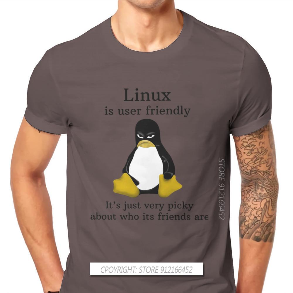 Linux Operating System Tux Penguin Men's TShirt User Friendly Just Picky Distinctive T Shirt Original Casual Sweats New Trend
